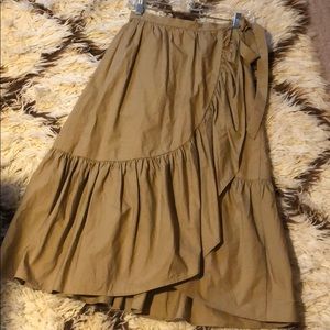 Jcrew wrap ruffle skirt
